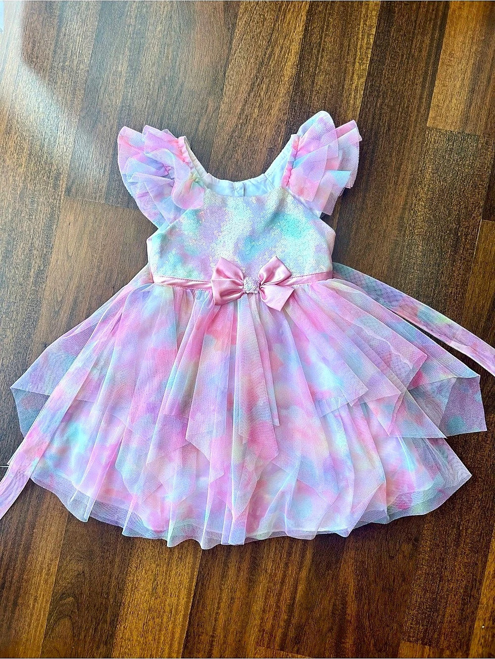 Joan Hilliard Girls' Pink & Blue Formal Dress Size 2T